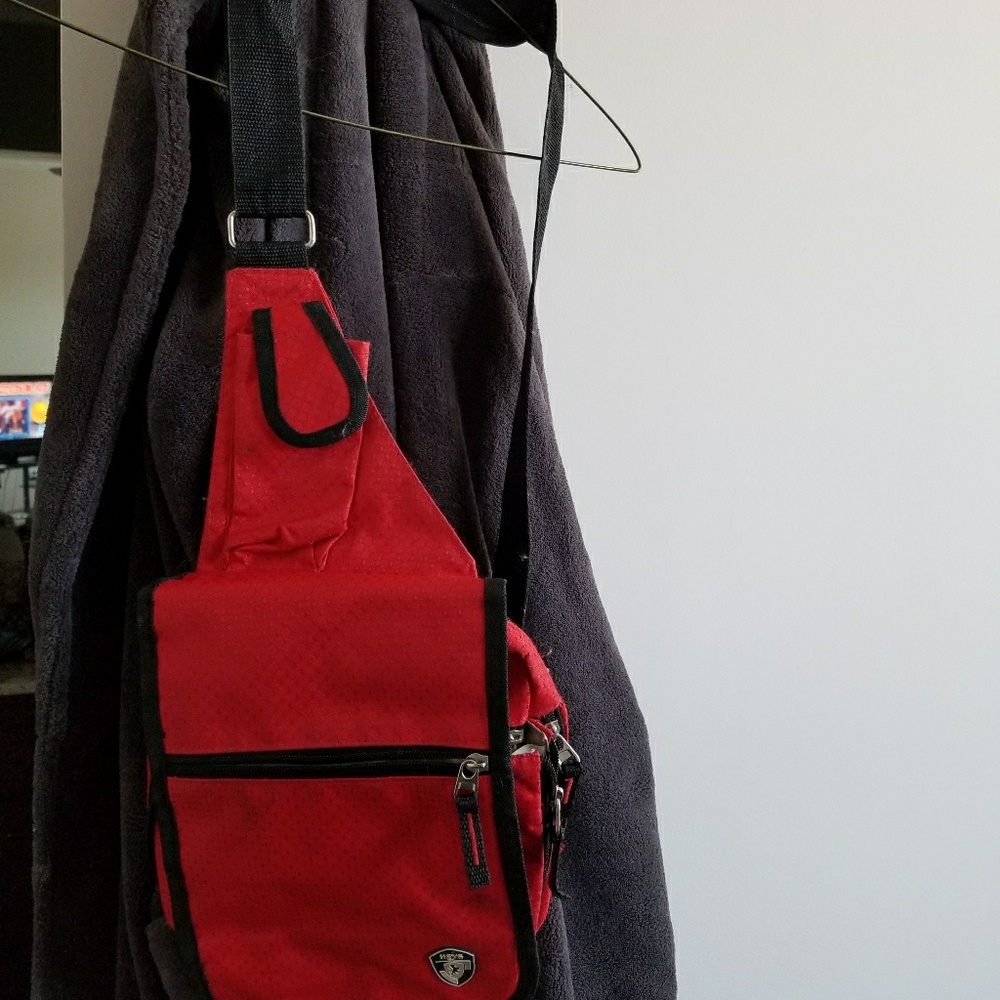 Red travel purse
